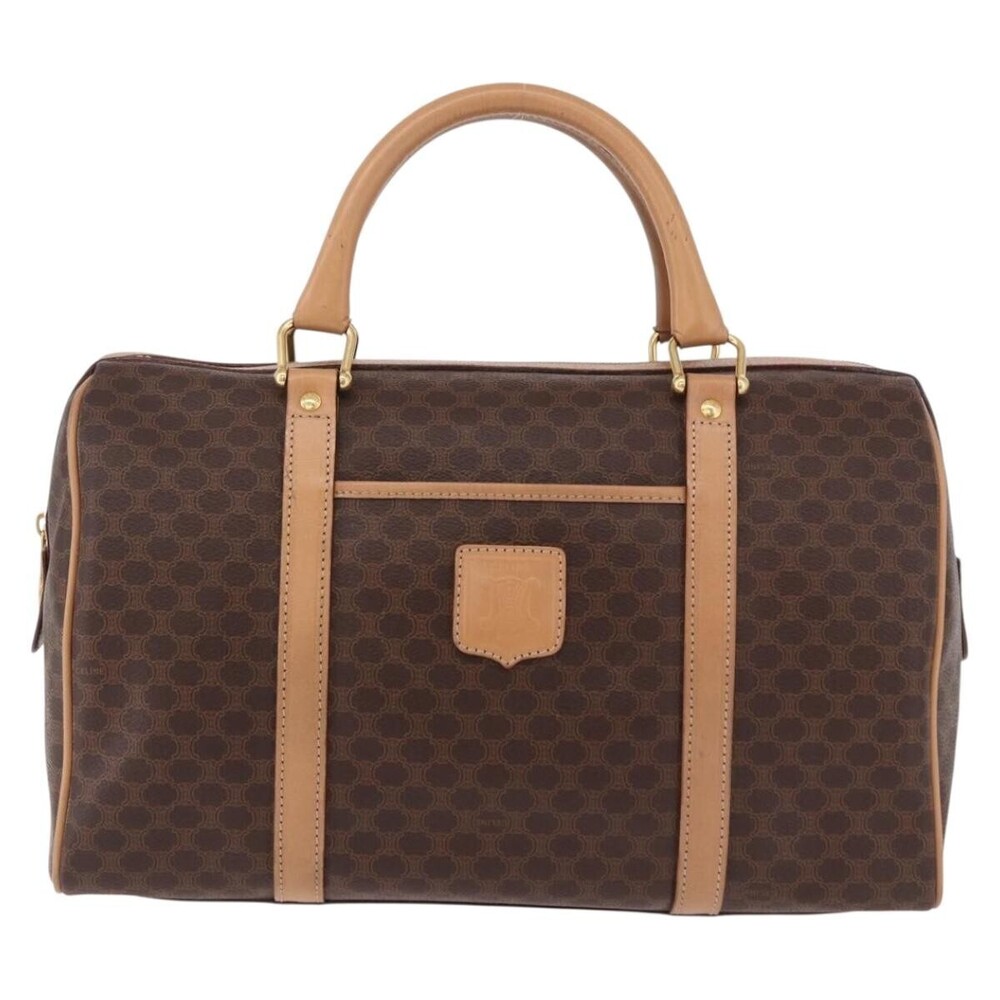 Celine Vintage Macadam Boston Canvas and Leather